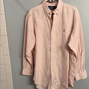 Ralph Lauren Men’s Light Pink Striped Button-Down Shirt
